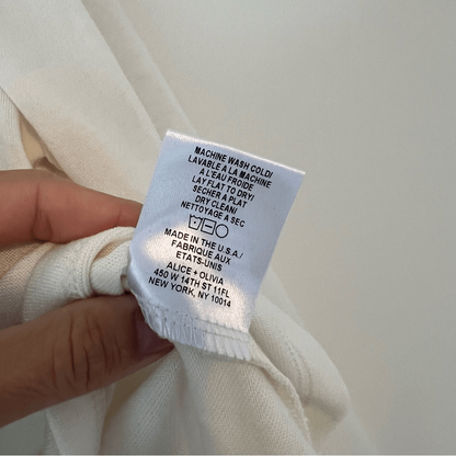 Alice + Olivia Classics Garrison Slim Mock Neck Long Sleeve Top NEW Cream Small