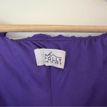 Oh Polly Philia Ruffle Ruched Mini Dress in Violet Purple Size 8 Bodycon
