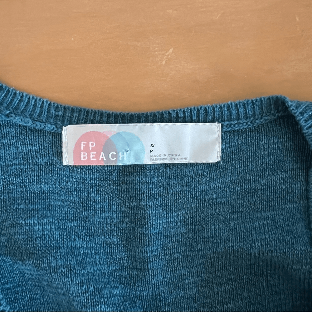 Free People Beach El Topo Sweater Maxi Dress Henley Peacock Plume Long Sleeve S