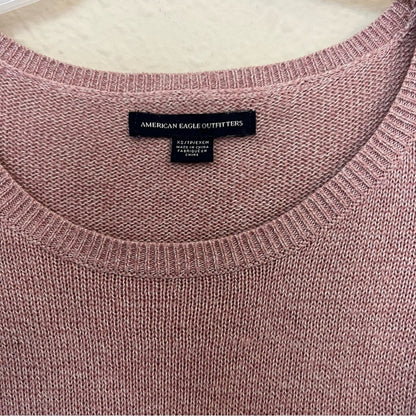 American Eagle Dusty Rose Open Shoulder Sweater Size XS