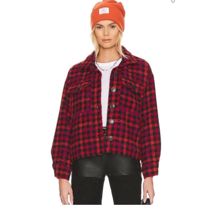 Sanctuary The Shacket Plaid Jacket NEW Size XL Wool Blend