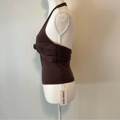 Sasha Therese Blair Halter Top Chocolate Brown NEW Size Small Y2K
