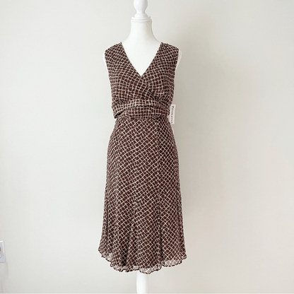 Pendleton Silk Geoprint 2 Piece Set NEW Sleeveless V-Neck Top & Midi Skirt Sz 8