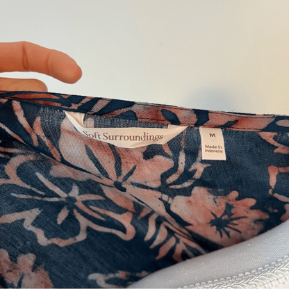 Soft Surroundings Tropical Floral Kimono Top Size Medium