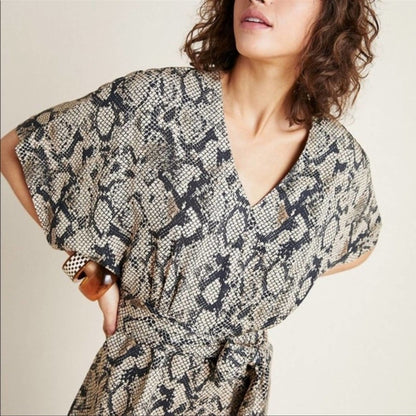 Anthropologie | Seen Worn Kept Snake-Printed Jumpsuit NEW Size 4