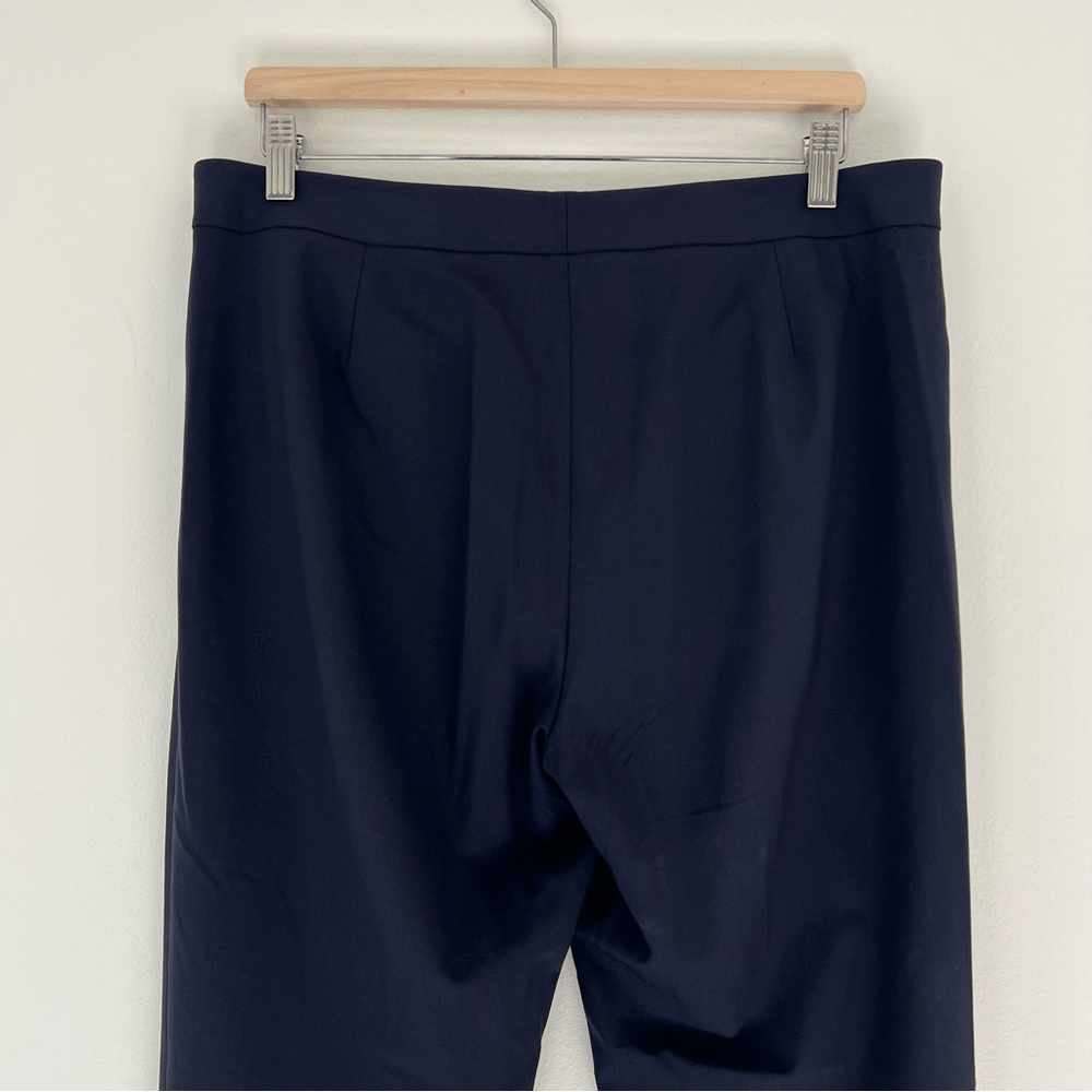 Lafayette 148 New York Irving Trousers Wool Dress Pants in Navy Blue Size 10