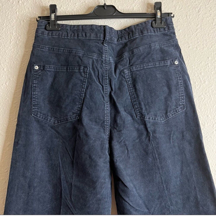 Anthropologie Pilcro The Annie Wide-Leg Corduroy Jeans NEW Size 31 Navy