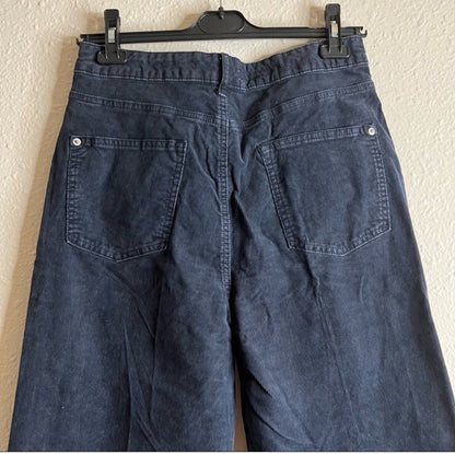 Anthropologie Pilcro The Annie Wide-Leg Corduroy Jeans NEW Size 31 Navy