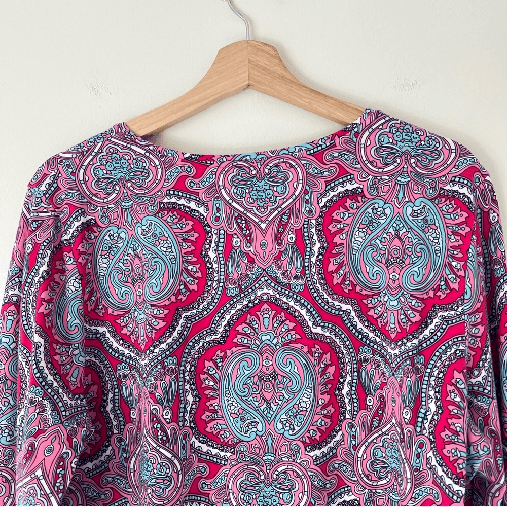 Talbots Classic Cotton Crewneck Tee in Mod Paisley Size XLP
