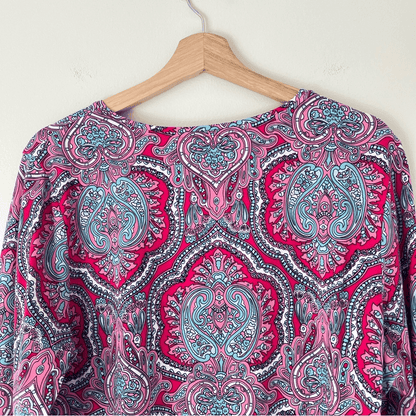 Talbots Classic Cotton Crewneck Tee in Mod Paisley Size XLP
