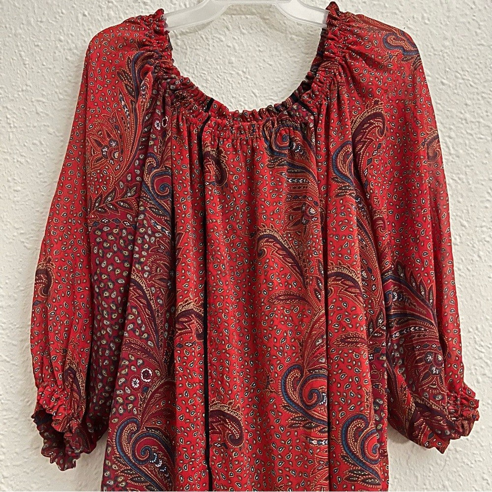 Zara Off The Shoulder Paisley Print Mini Dress Size Small