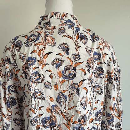 Anthropologie Porridge Keegan Ruffled Floral Babydoll Blouse Small Long Sleeve