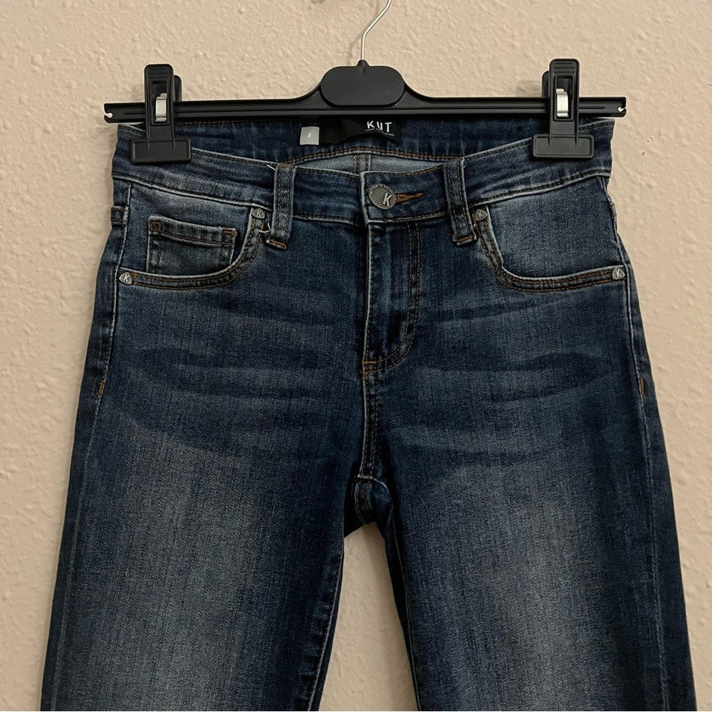 Kut From The Kloth Connie Ankle Skinny Jeans Raw Hem Size 0