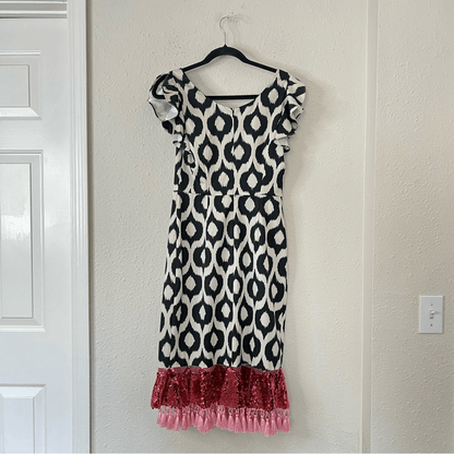 Sachin + Babi Ayran Midi Sequin Tassel Cocktail Dress NEW Size 4 (FLAWED)