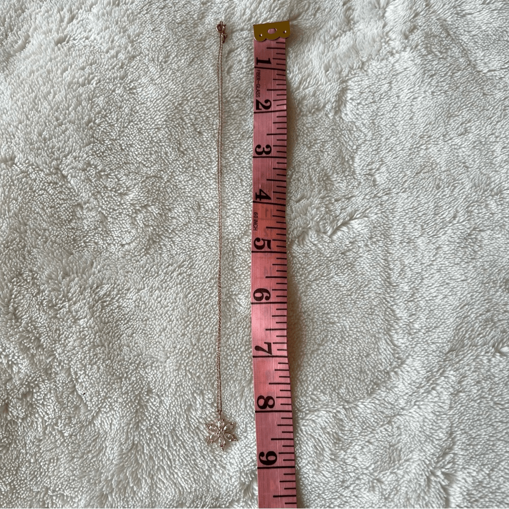 925 Silver Rose Plated Lotus Flower Necklace NEW