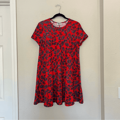 Show Me Your MuMu Nicks Babydoll Mini Dress Red Paisley Size Medium