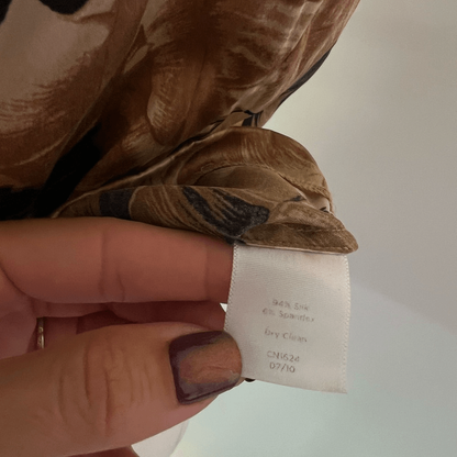 Talbots Floral Silk Blouse Top Size 6 Sleeveless