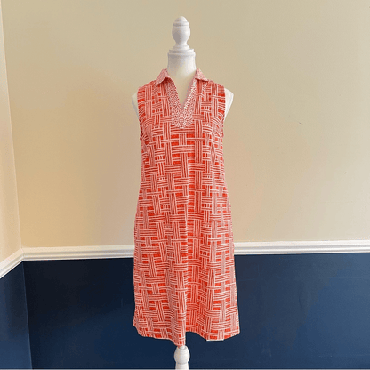 J. McLaughlin Joanna Catalina Cloth Shift Mini Dress Orange Coral Size Small