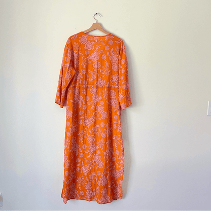 Xirena Mykah Floral Maxi Dress Coverup NEW Size Small Orange Purple