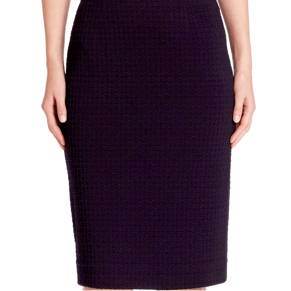 Nanette Lepore Textured Black Pencil Mini Skirt NEW Size 0