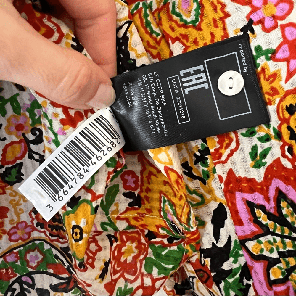 Ba&sh Bianca Long Sleeve Floral Blouse In Vert Small NEW Bohemian