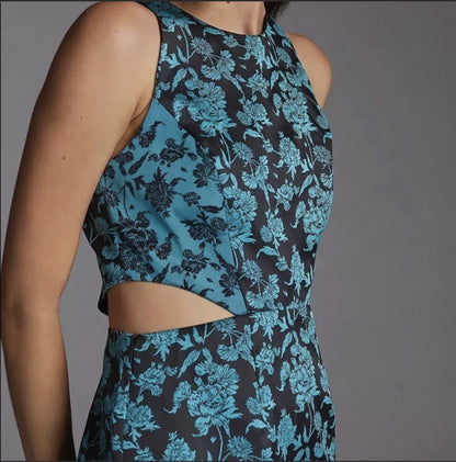 Anthropologie Hutch Floral Jacquard Cut-Out Mini Dress NEW Size 10