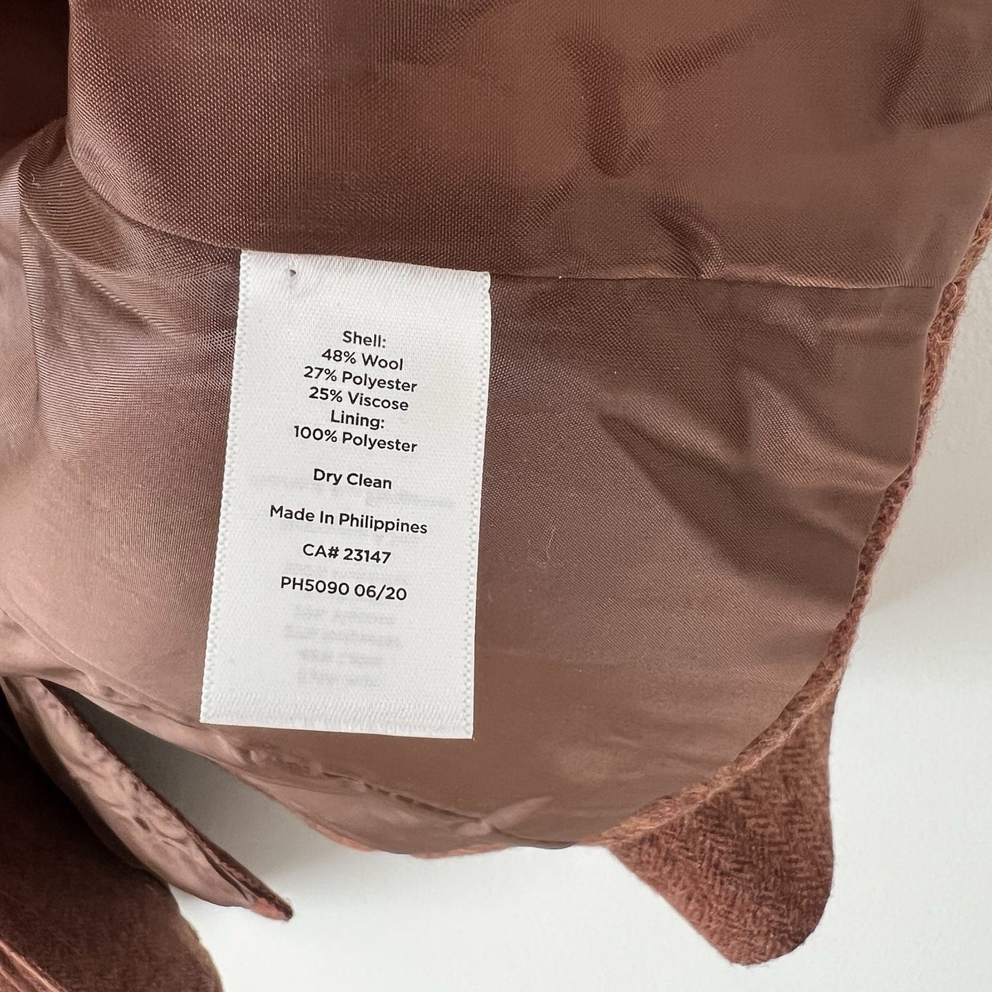 Talbots Shetland Herringbone Wool Blend Blazer Rust Brown Size 16 Classic Career