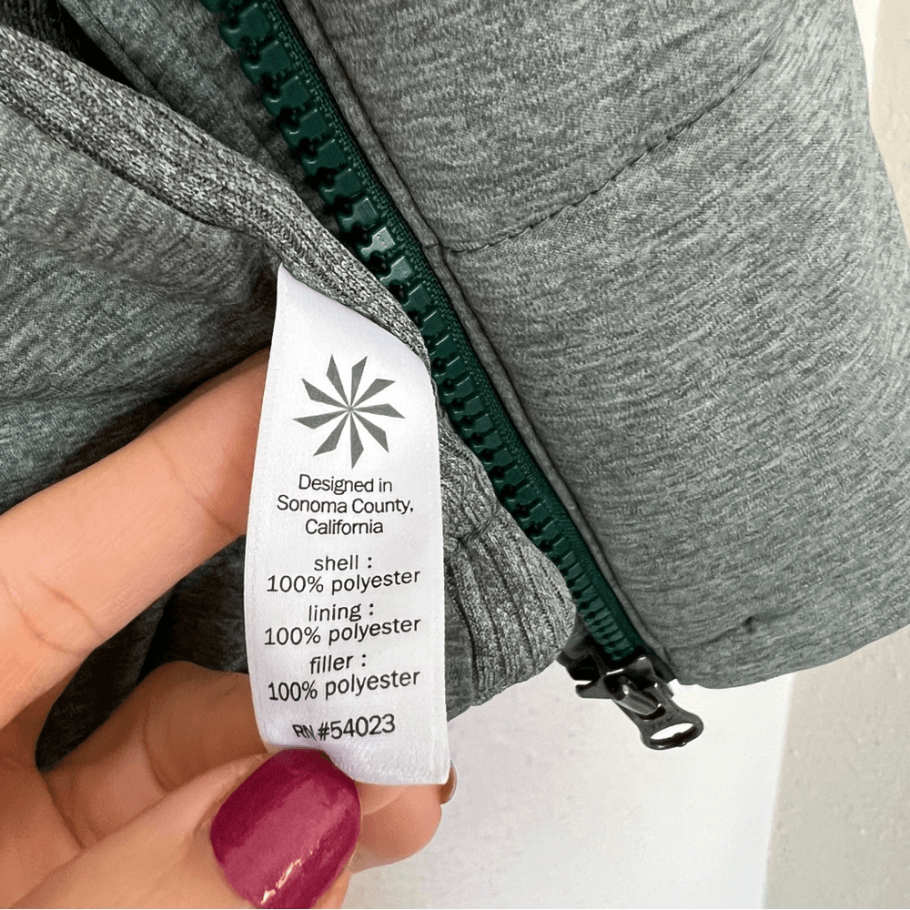 Athleta Jasper Green Zipper Closure Puffer Vest Women’s Size Small