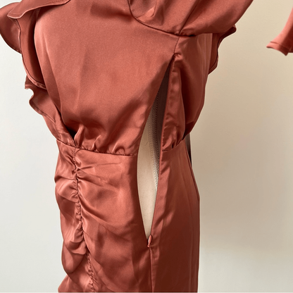 Majorelle Nelly Mini Dress Terracotta Brown NEW Size Small