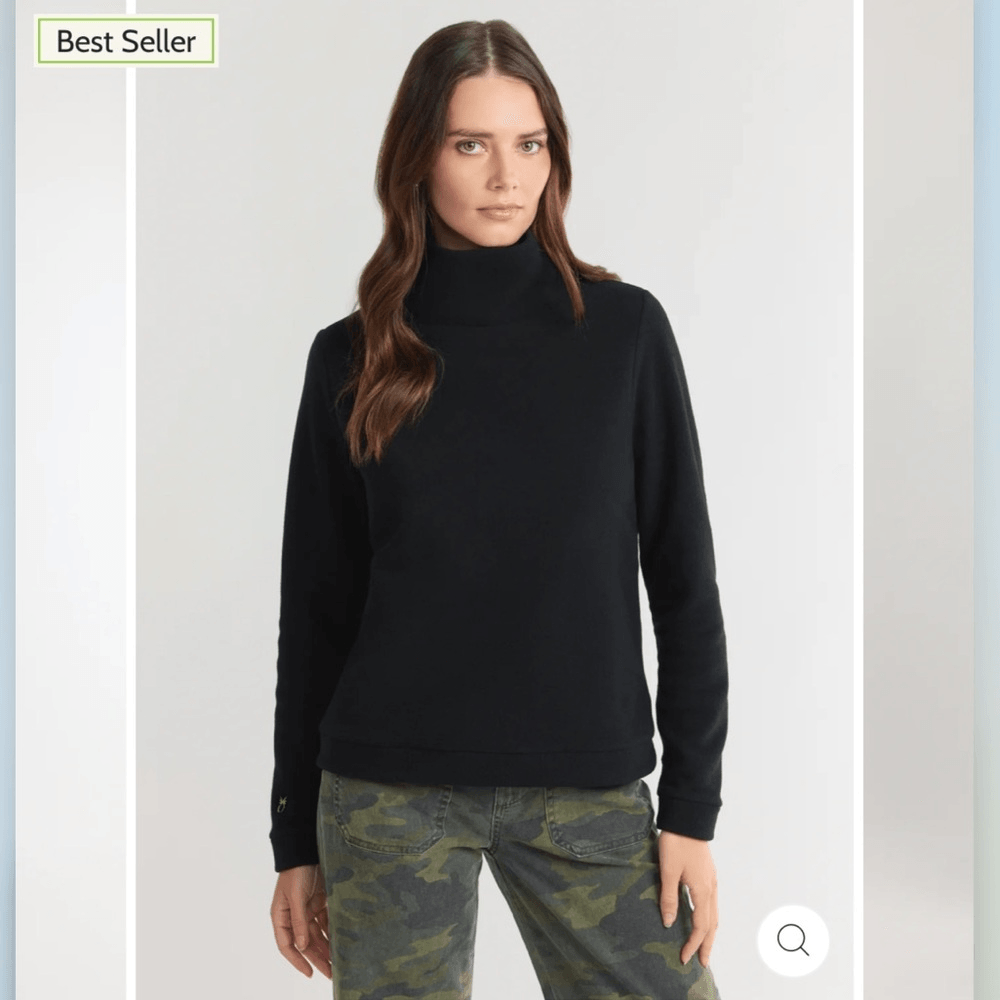 Dudley Stephens Park Slope Turtleneck Sweater Black Vello Fleece NEW Size XXL