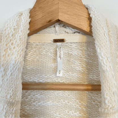Free People In the Loop Open Front Cardigan in Cream Size Small