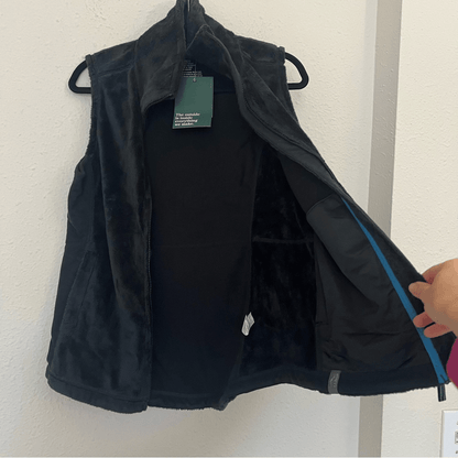 L.L. Bean Luxe Fleece Long Vest in Black NEW Size XS