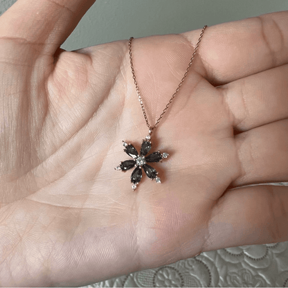 925 Silver Rose Plated Lotus Flower Necklace NEW