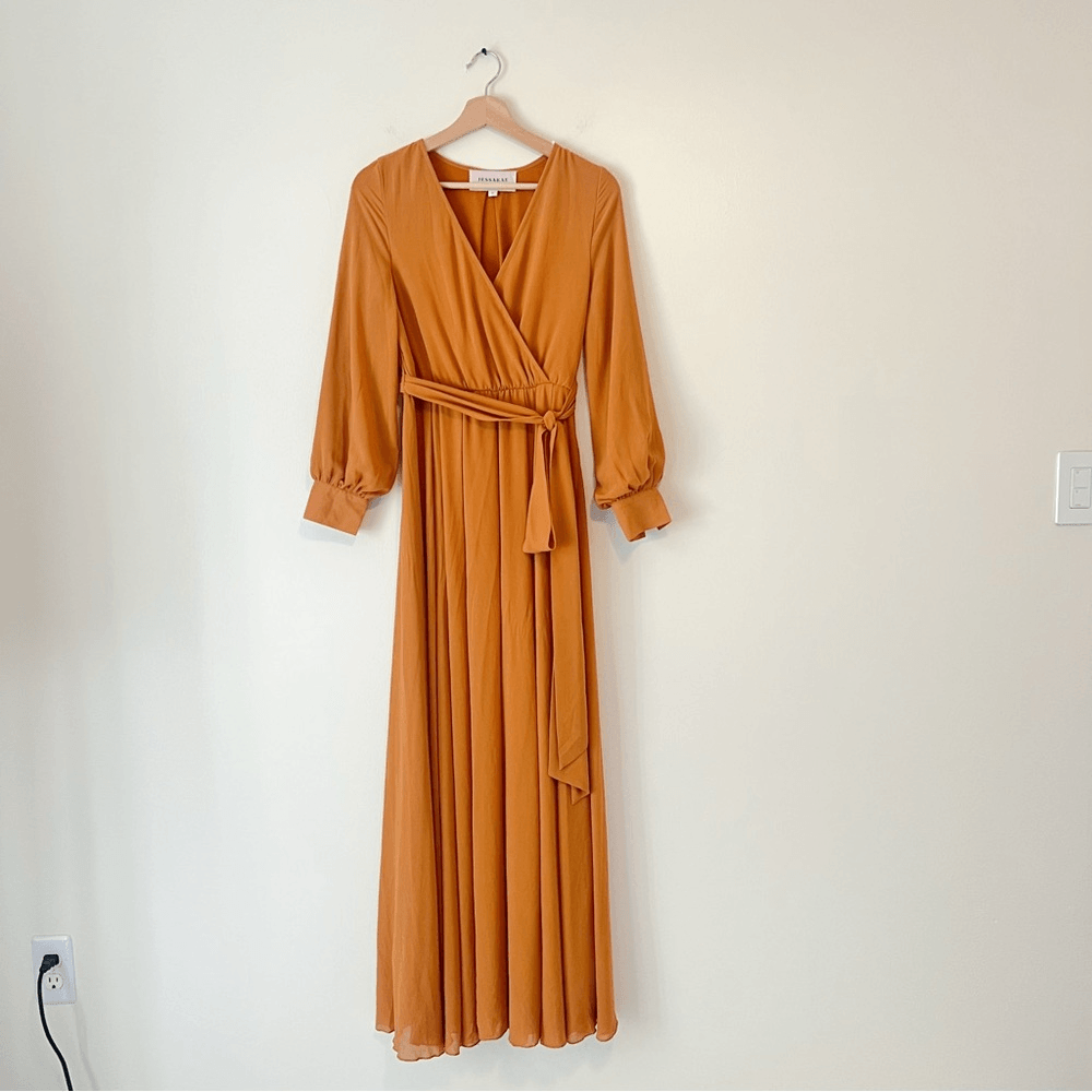 Jessakae Collection Marigold Long Maxi Dress Size Small Chiffon