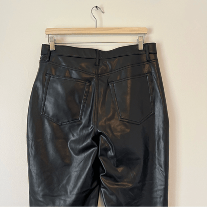 Abercrombie & Fitch 90s Straight Ultra High Rise Vegan Leather Pants Black 31/12