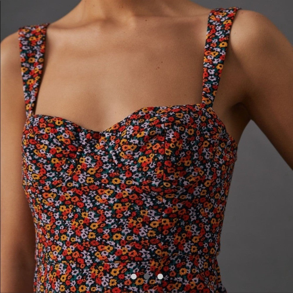 Anthropologie Hutch Ditsy Floral Corset Mini Dress NEW Size Large