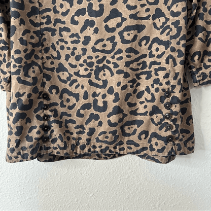 Soft Surroundings Leopard Print  Raelynn Lyocell Pullover Blouse Size Medium