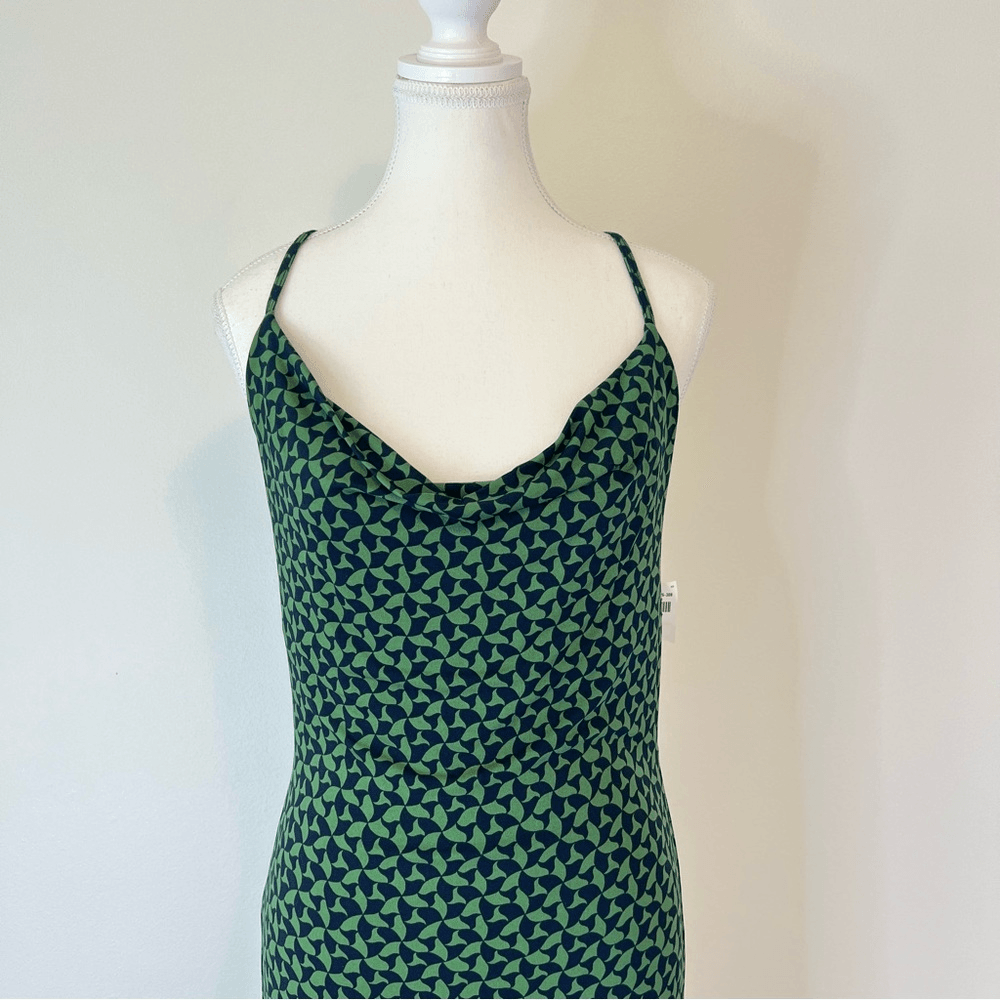 Abercrombie & Fitch Cowl Neck Strappy Midi Slip Dress NEW Size XSP