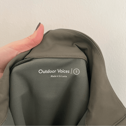 Outdoor Voices Frostknit Pullover Hoodie in Olive Green NEW Size Small