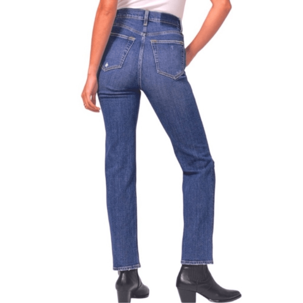 Abercrombie & Fitch Ultra High Rise The Ankle Straight Jeans 26 / 2L Medium Wash