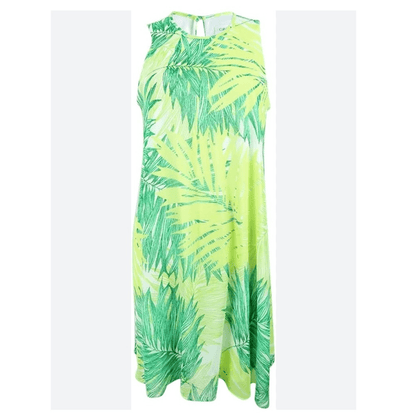 Calvin Klein Tropical Palm Leaf Swing Trapeze Dress Size 8