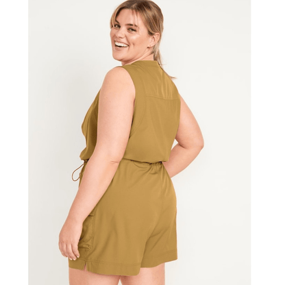 Old Navy StretchTech Sleeveless Zip-Front Cargo Romper Plus Size 4X