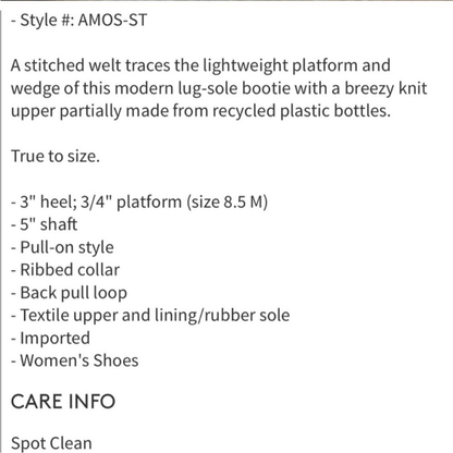 Eileen Fisher Amos London Grey Knit Wedge Ankle Boots Size 9