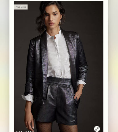 Anthropologie Hutch Textured Metallic Blazer NEW Size Small