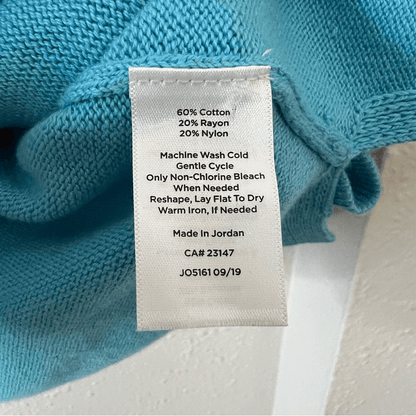 Talbots Boat Neck Sweater in Blue Size X Cotton Blend