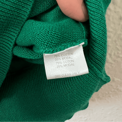 Trina Turk Cold Shoulder Short Sleeve Sweater in Green Size Small