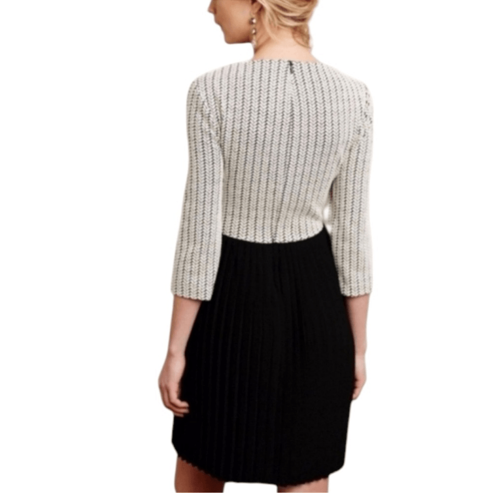 Ganni Anthropologie Jacquard Jersey Knife Pleated Dress Size Large