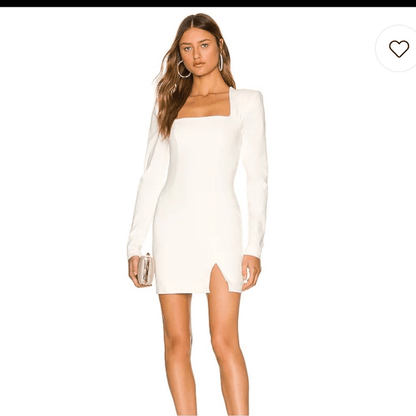 Revolve NBR Long Sleeve Hastings Mini Dress in White NEW Size Small