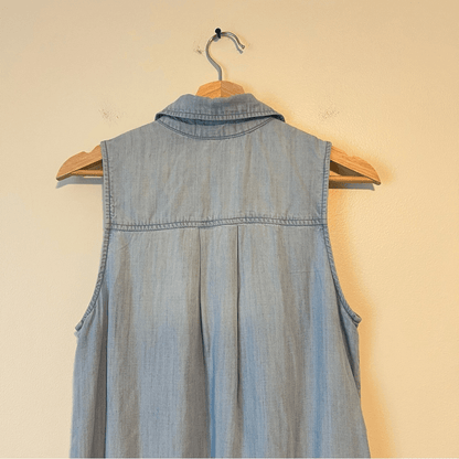 Cloth & Stone Sleeveless Chambray Blue Dress Size XS 100% Lyocell Tencel