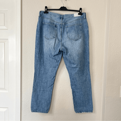 Pistola Presley Light Wash High Rise Distressed Jeans Relaxed Roller Size 33